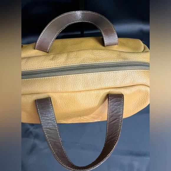 Loewe Anagram Leather Handbag w/ Brown Leather Straps - Vintage - Picture 11 of 16